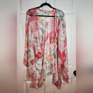 NWT New Directions Floral Sheer Kimono Shawl